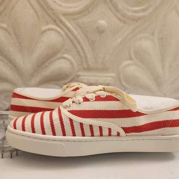 Soludos "Marin" Stripe Sneakers in Poppy Red. NIB. Size 7.5 - Picture 5 of 10